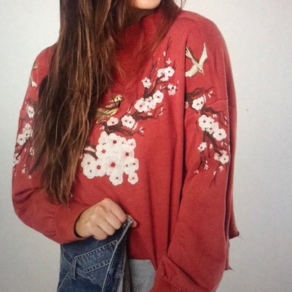 gimmicks by BKE Tops - GIMMICKS Bird Floral Embroidered Sweatshirt